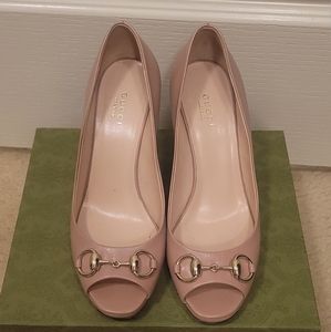 EUC Authentic Gucci Malaga Kid peeptoe heels